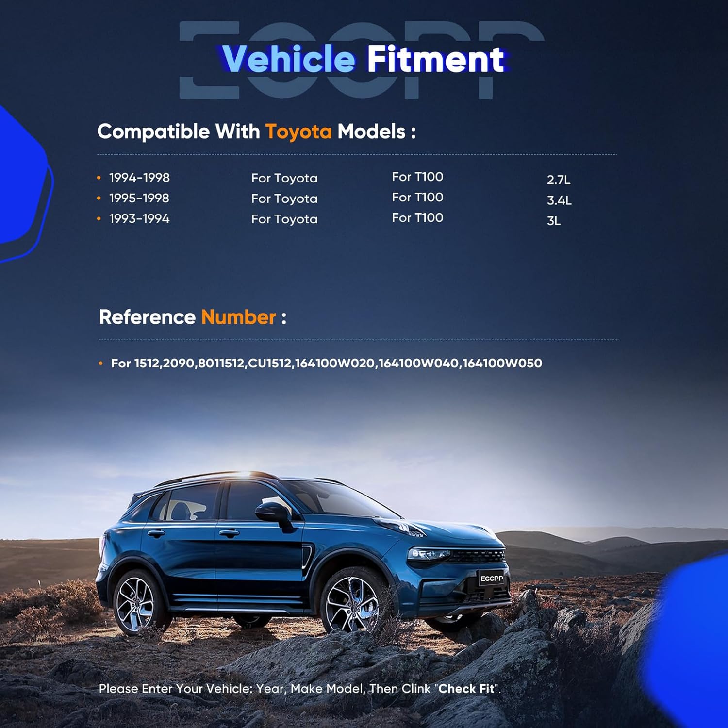 ECCPP Engine Coolant Radiator Compatible with 1994-1998 for Toyota for T100 2.7L 1993-1994 for Toyota for T100 3.0L 1995-1998 for Toyota for T100 3.4L Replace# 2090 2515 Aluminum Radiators