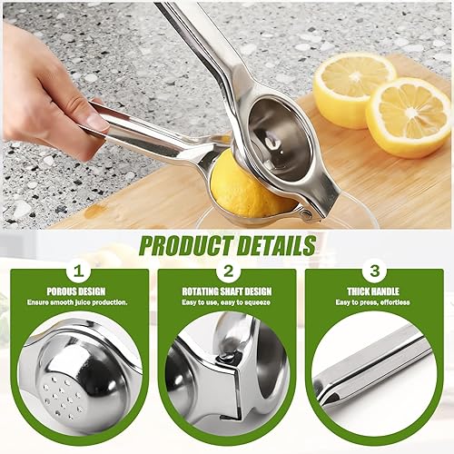 Miniatura 3 de Exprimidor de limón, exprimidor manual de acero inoxidable, cítricos, exprimidor de frutas, prensa de lima, exprimidor de mano profesional,