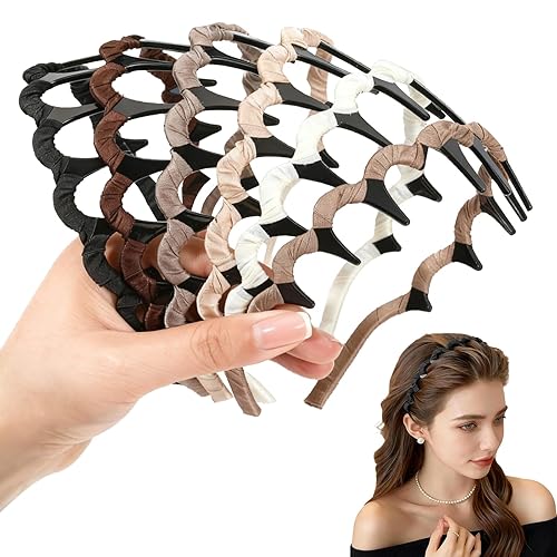 Auseibeely 6 Pcs Zig Zag Headbands for Women, Non Slip