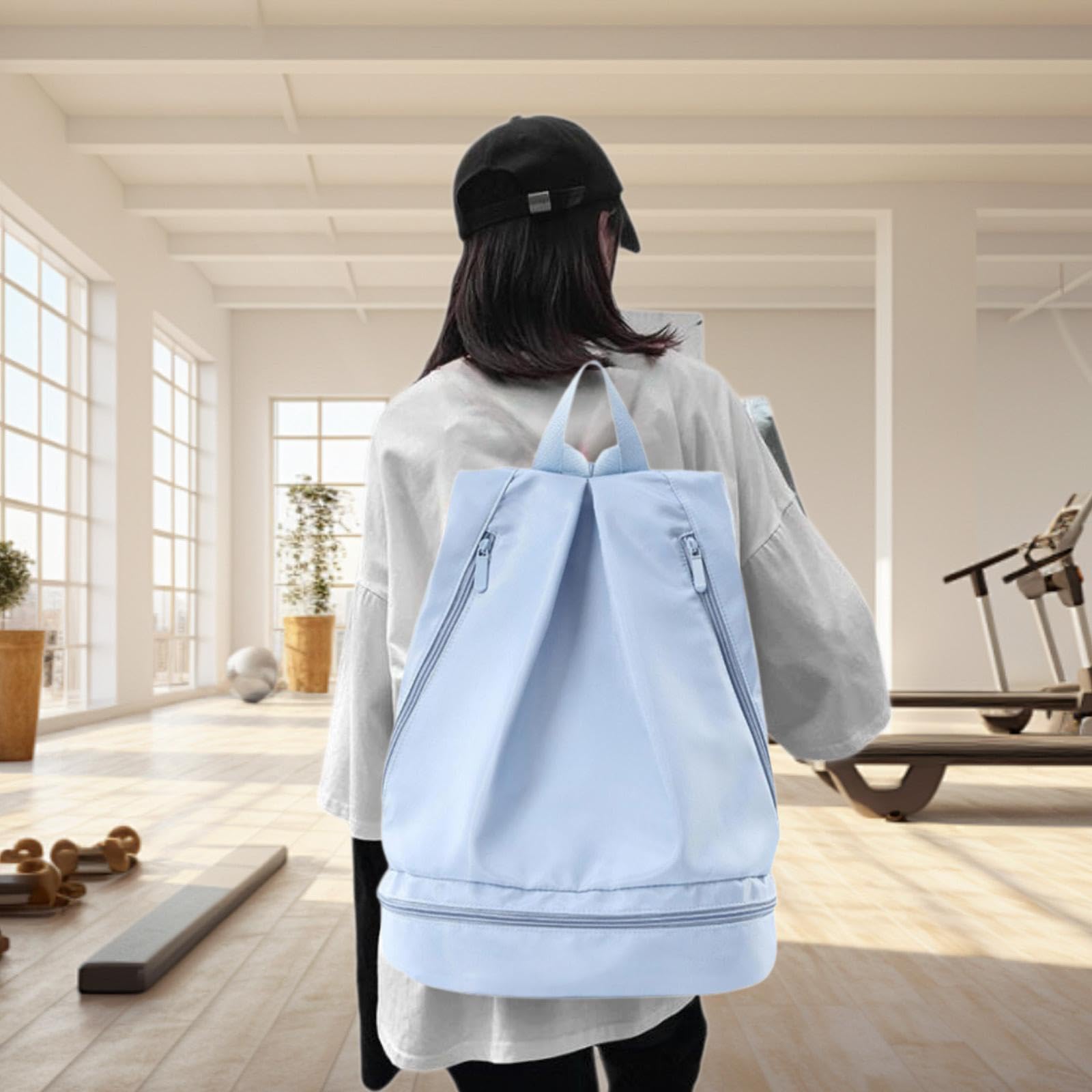 Sac à Dos à Cordon pour La Natation, avec Poche étanche, Sac de Sport et Sac de pour Femmes. Idéal pour Les Activités de Plein Air.