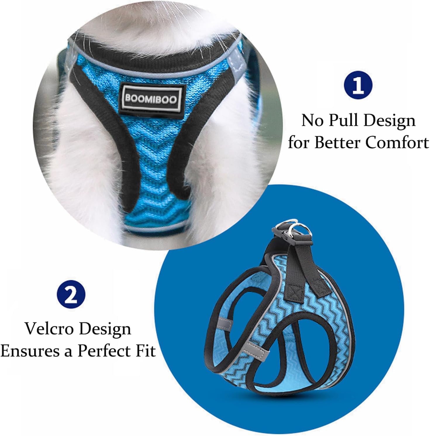 Dog Harness with Leash Set, No Pull Adjustable Reflective Step-in Puppy Pet Vest Harnesses for Small Medium Large Dogs and Cats,Sky Blue XXS