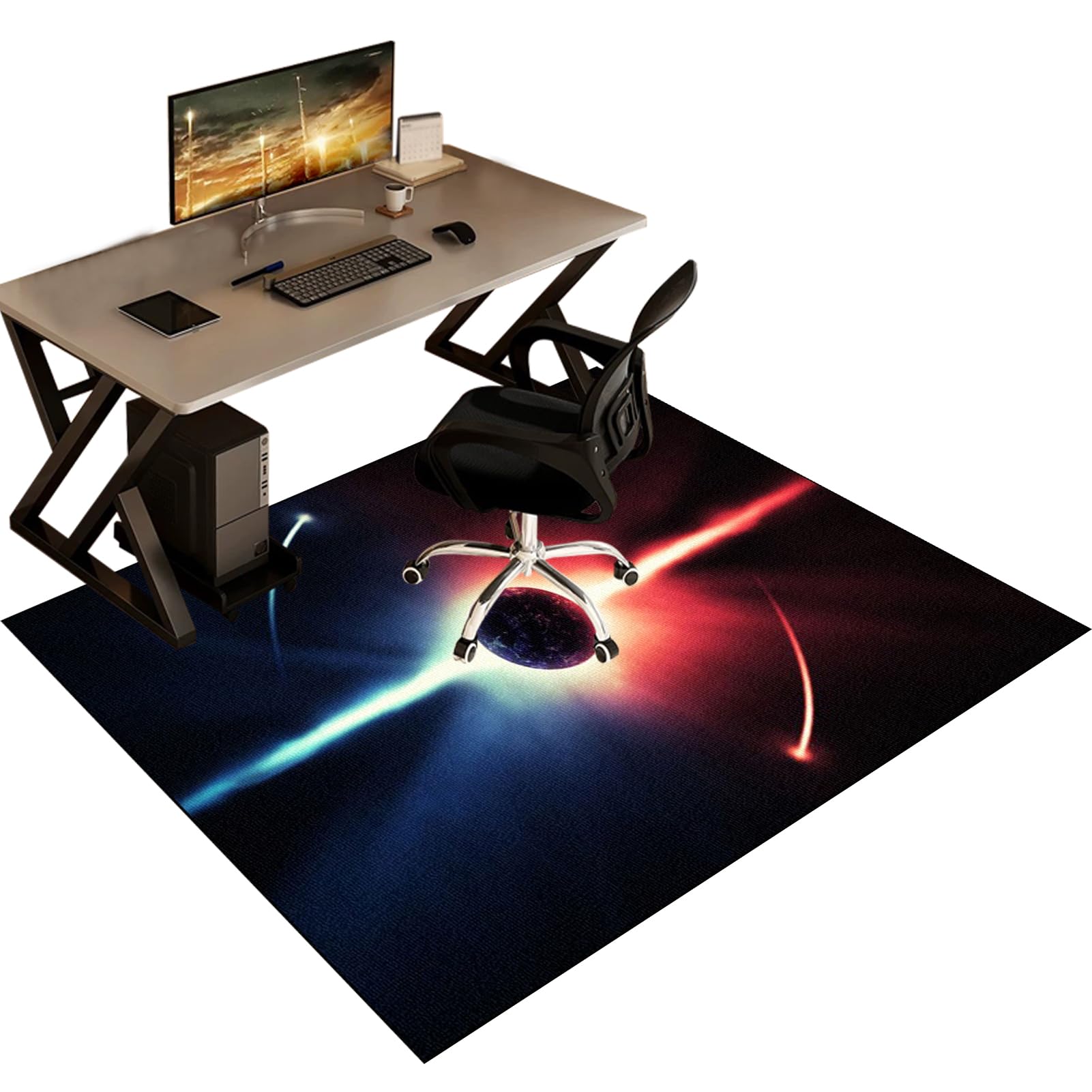Tapis de chaise de jeu pour moquette et parquet - Antidérapant - 120 x 150 cm - Protection de sol lavable pour chaises roulantes - Idéal pour la maison et le bureau