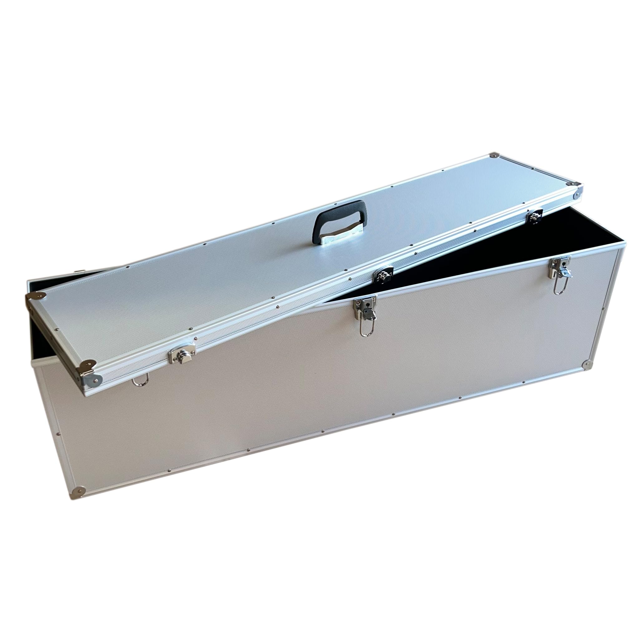 ECI Maleta (LBH) 110 x 25 x 35 cm, color plata, maletín de música, maletín de medición, maletín de transporte con tapa extraíble vacía