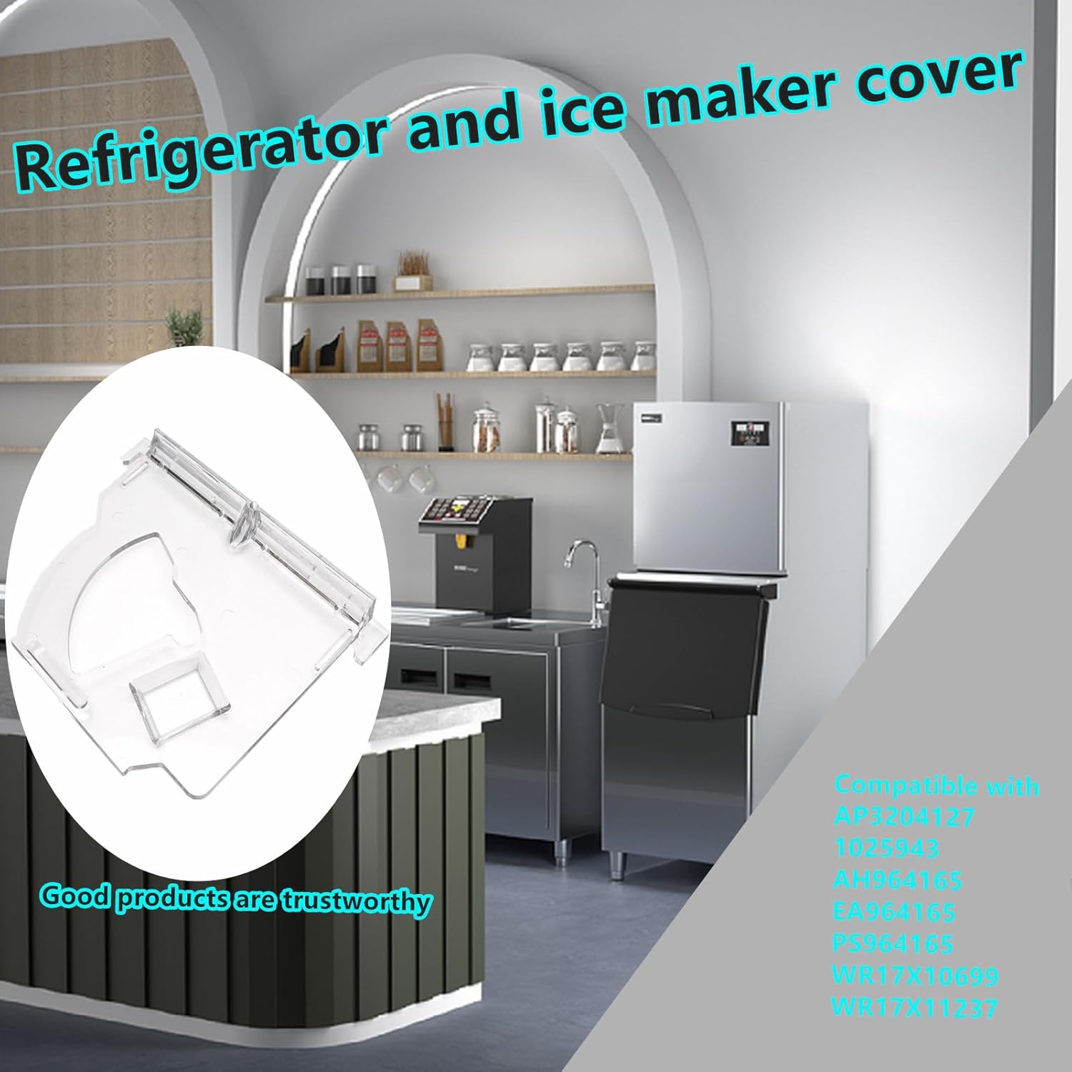WR17x11497 Ice Maker Dispenser Crusher Cover Replacement for GE Hotpoint Kenmore Refrigerator GE Ice Auger Compatible with AP3204127 1025943 AH964165 PS964165 WR17X10699 WR17X11237