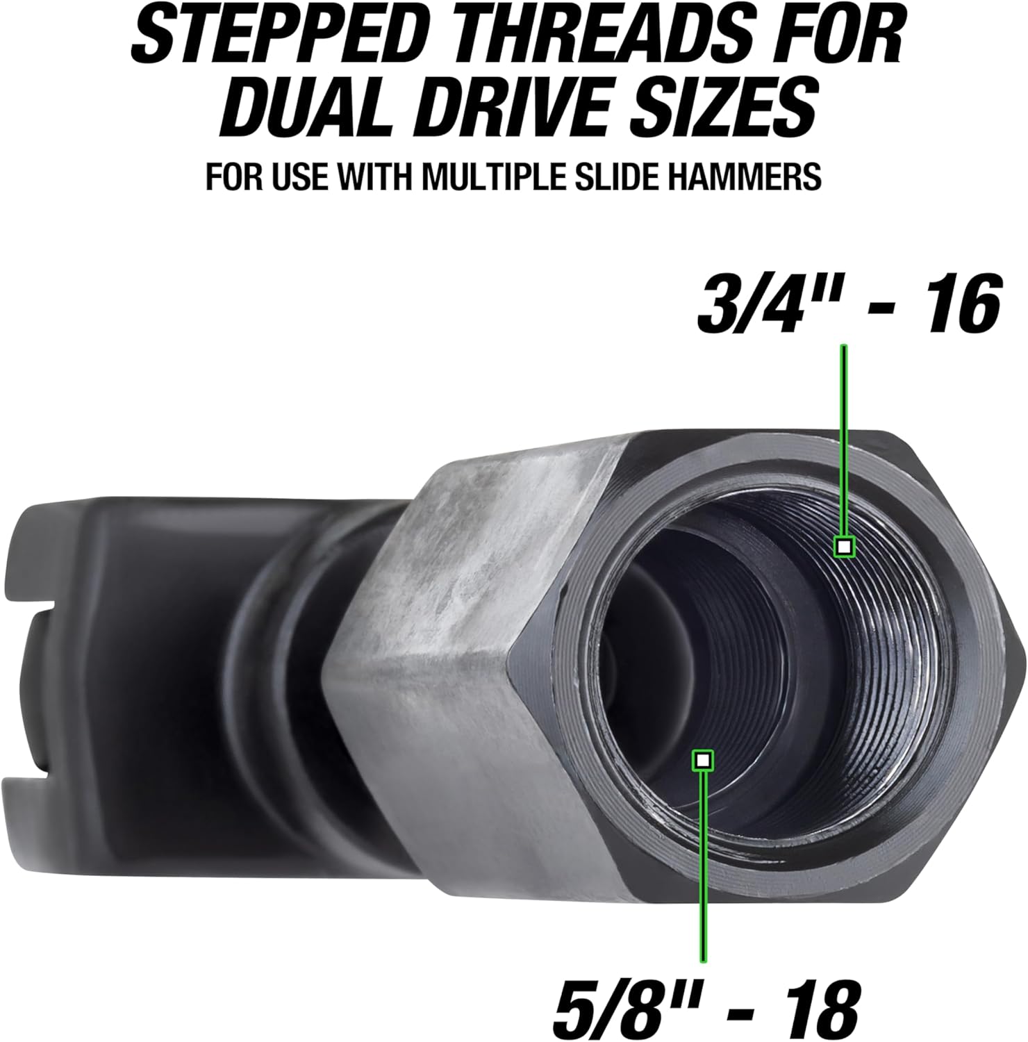 OEMTOOLS 27059 Pilot Bearing Puller Attachment For Slide Hammer, 2-Jaw Puller Pilot Bearing Removal Tool, Fits 5/8 x 18, 3/4 x 16 Thread Rods, Slide Hammer Extension Compatible With OEMTOOLS 27033