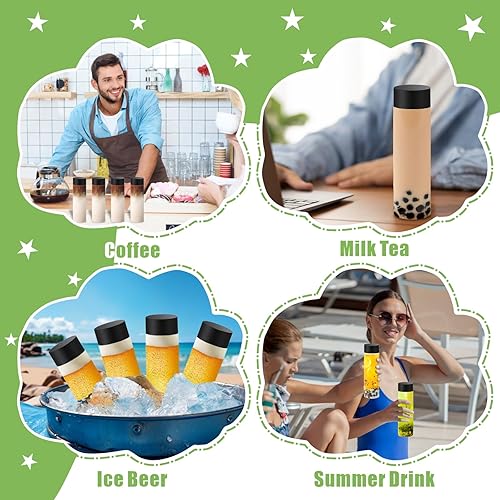 Miniatura 7 de Paquete de 16 botellas sensoriales de plástico vacías con tapas, botellas de agua de jugo reutilizables vacías para bricolaje, manualidades, aula