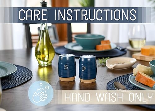 Miniatura 9 de Nat & Jules - Juego de coctelera de cerámica para sal y pimentero (3 x 2), color azul hielo