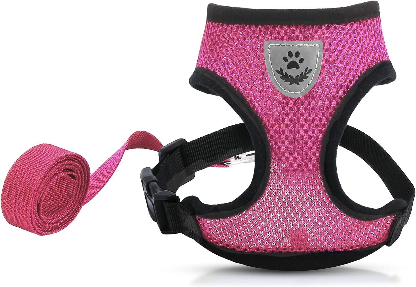 Cat Harness and Leash Set - Escape Proof Adjustable Soft Cat Puppy Vest Breathable with Reflective Strips, Easy Control Cat Jacket for Small, Medium, Large Cats Outdoor Walking(Pink Color, S Size)