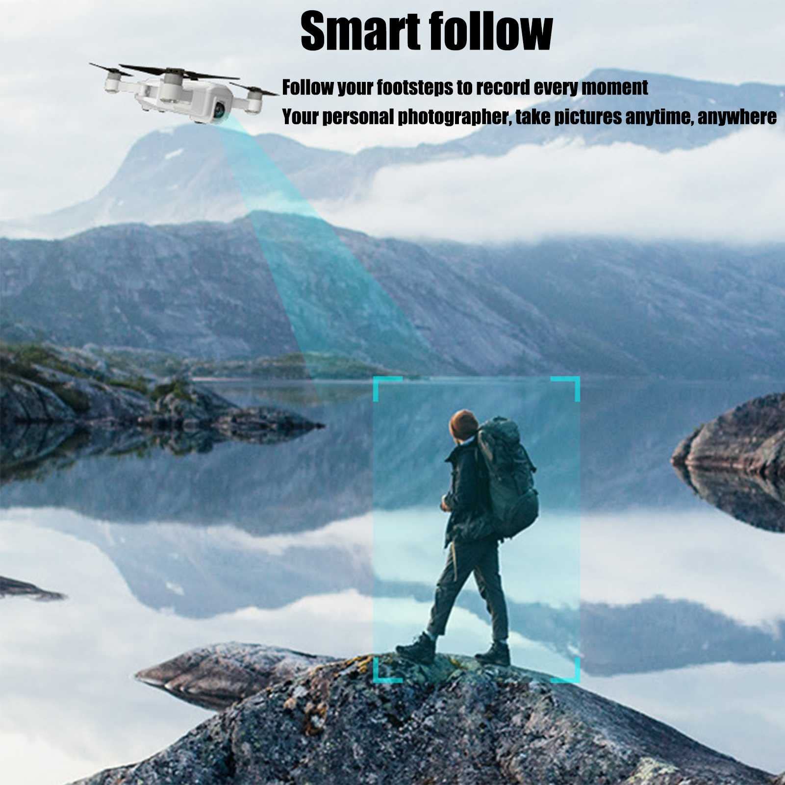 Drones GPS para adultos que te siguen?brushless Motor plegable 4k HD doble cámara aérea control remoto aeronave (gris 3 BATTERY)
