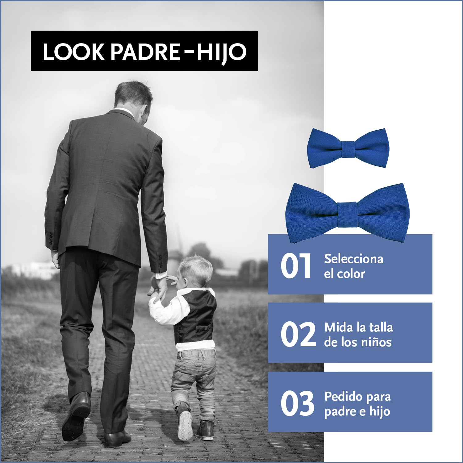 Pajarita hombre niños bebés mate preatada ajustable algodón accesorio festivo bodas comuniones
