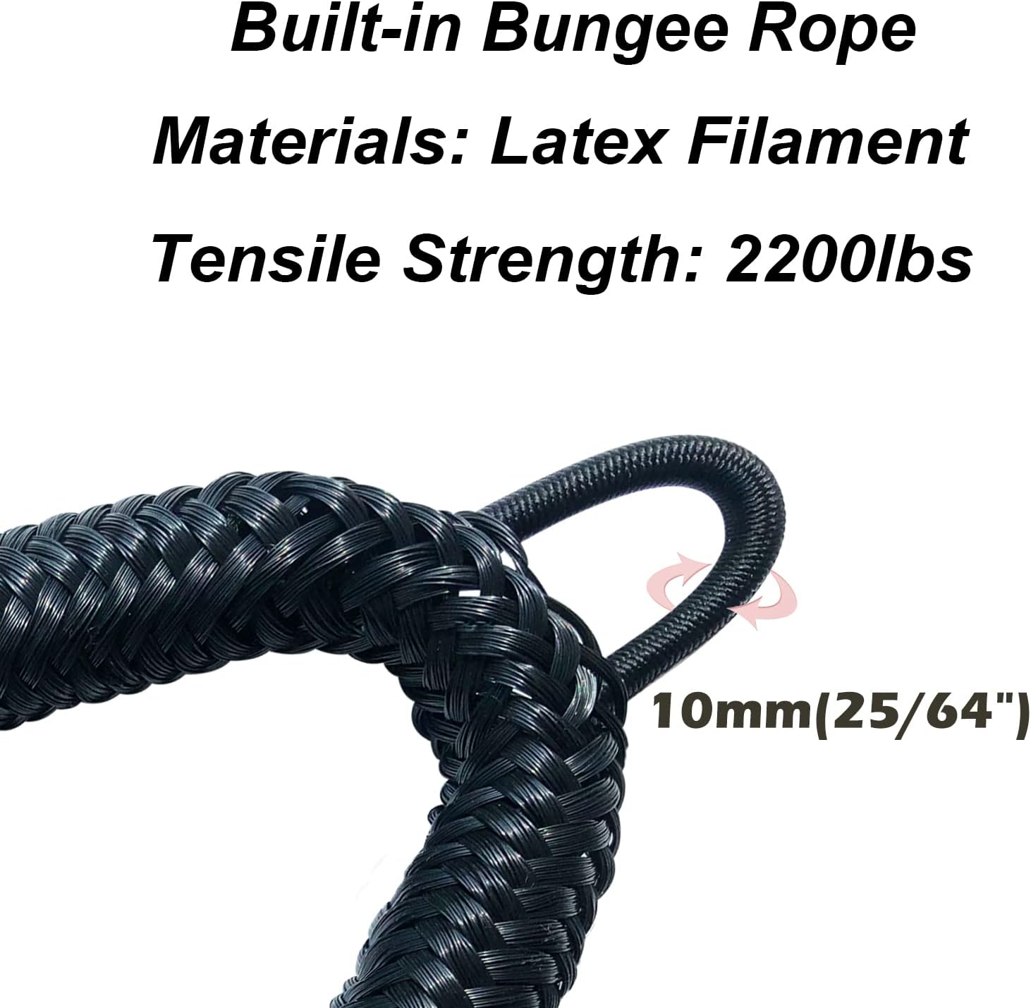 Bungee Boat Dock Line, Floatable Mooring Rope, Stretchable Docking String for Pontoon, Jet Ski, SeaDoo, WaveRunner, Kayak, Boat Accessories, 2 Stainless Steel Clips, 4-6FT and 7-10FT, 3 Pack