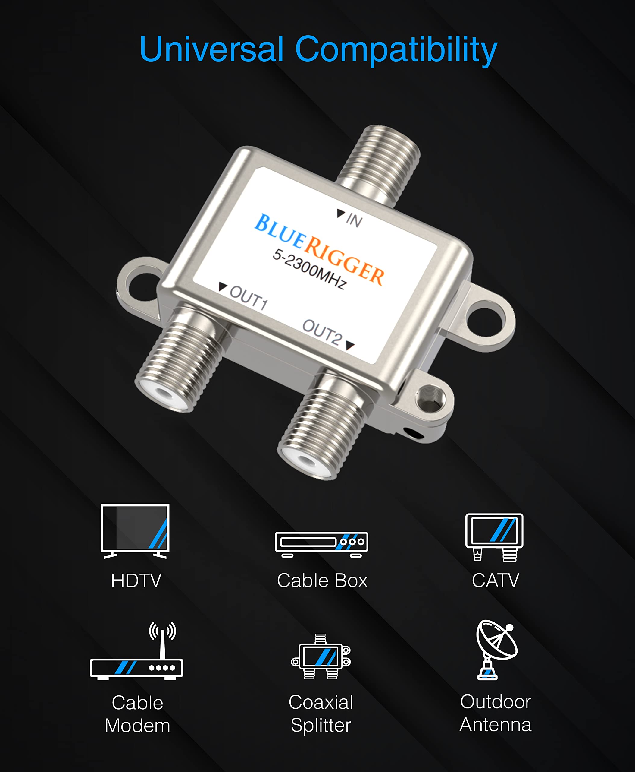 Amazon | BlueRigger 同軸スプリッター 1x2 | BlueRigger | アンテナ分配器
