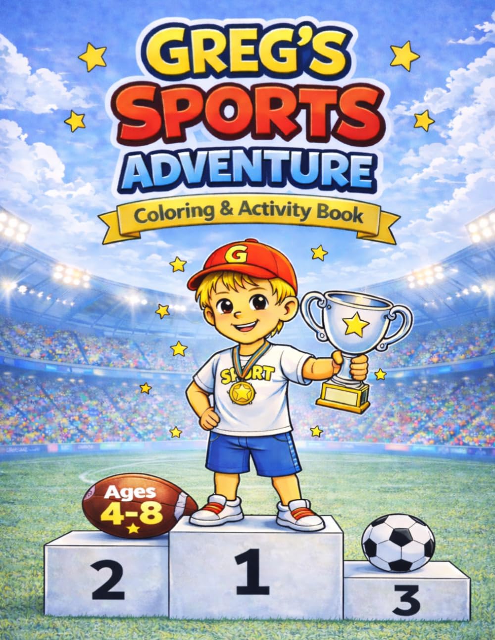 Greg’s Sports Adventure: Fun Coloring & Activity Book for Kids Ages 4–8 | Games, Sports & Creative Learning