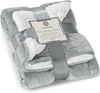 Vista 101 de Genteele Manta de Tiro Sherpa Súper Suave Reversible Ultra Lujosa de Felpa, 40 x 50 pulgadas, Negro/Gris