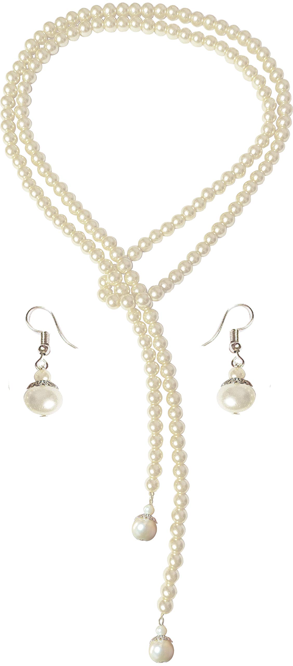 Siddhi Art Jewellery 4 in 1 Artificial Pearl Stone Long Unique Style 54 Inches Layered Necklace Set for Women (Moti Mala) (White) (B0881PBSGH) Amazon Price History, Amazon Price Tracker