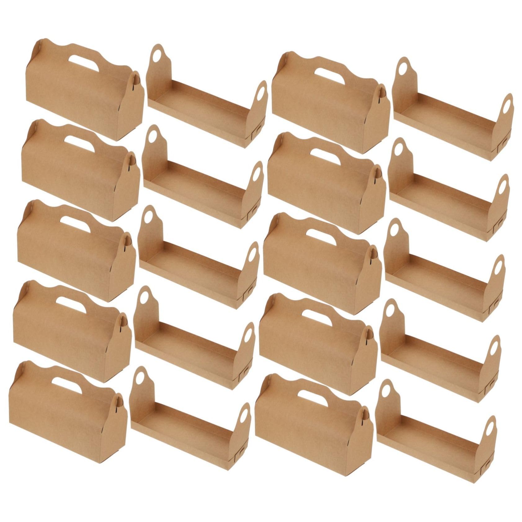 Caja para Tartas Largas de Papel Asa, Paquete de 10 Unidades, Fácil de Usar y Transportar, Adecuado para Pasteles y Postres