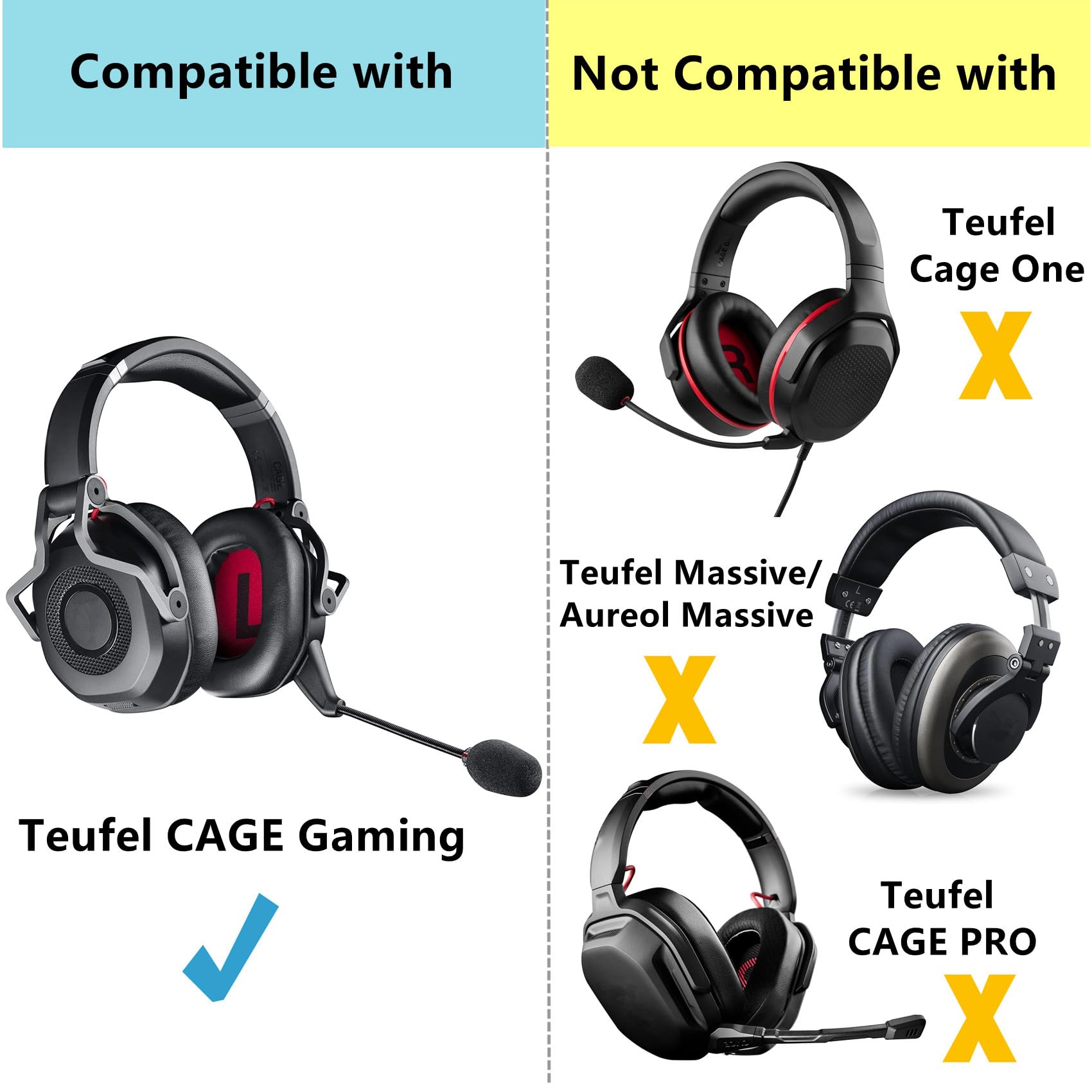 Ohrpolster-Ersatz Für Teufel CAGE Gaming Headset – Mit Memory Foam & Proteinleder