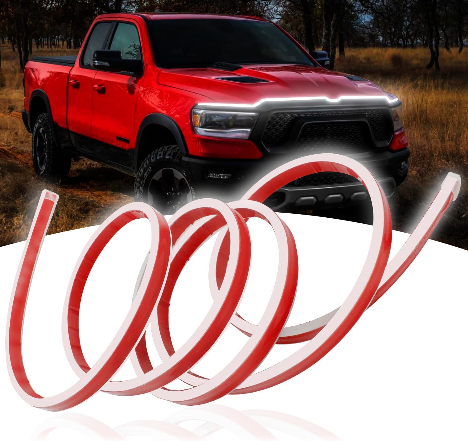 Car Hood Light Strip 71 Inch Blue/White Dynamic Led Strip