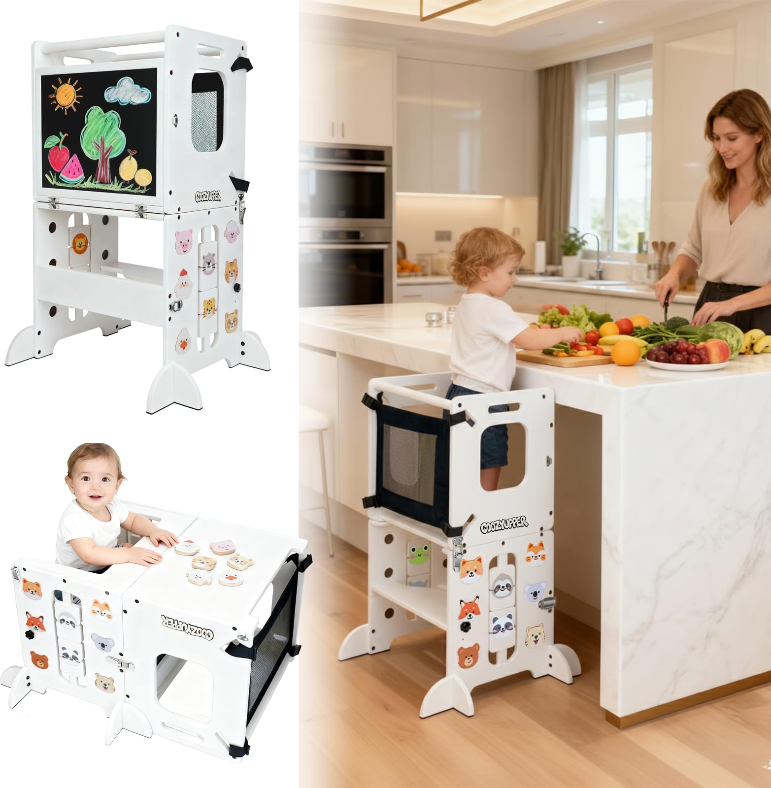 Amazon.com: Toddler Tower Foldable, Animal Magnets Learning Kids