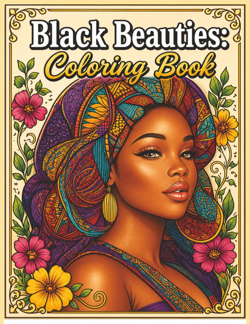 Black Beauties Coloring Book: 60+ Dynamic Images of Beautiful Black American, Caribbean, African and the Diaspora | 8.5x11 Inch Book | 122 Pages