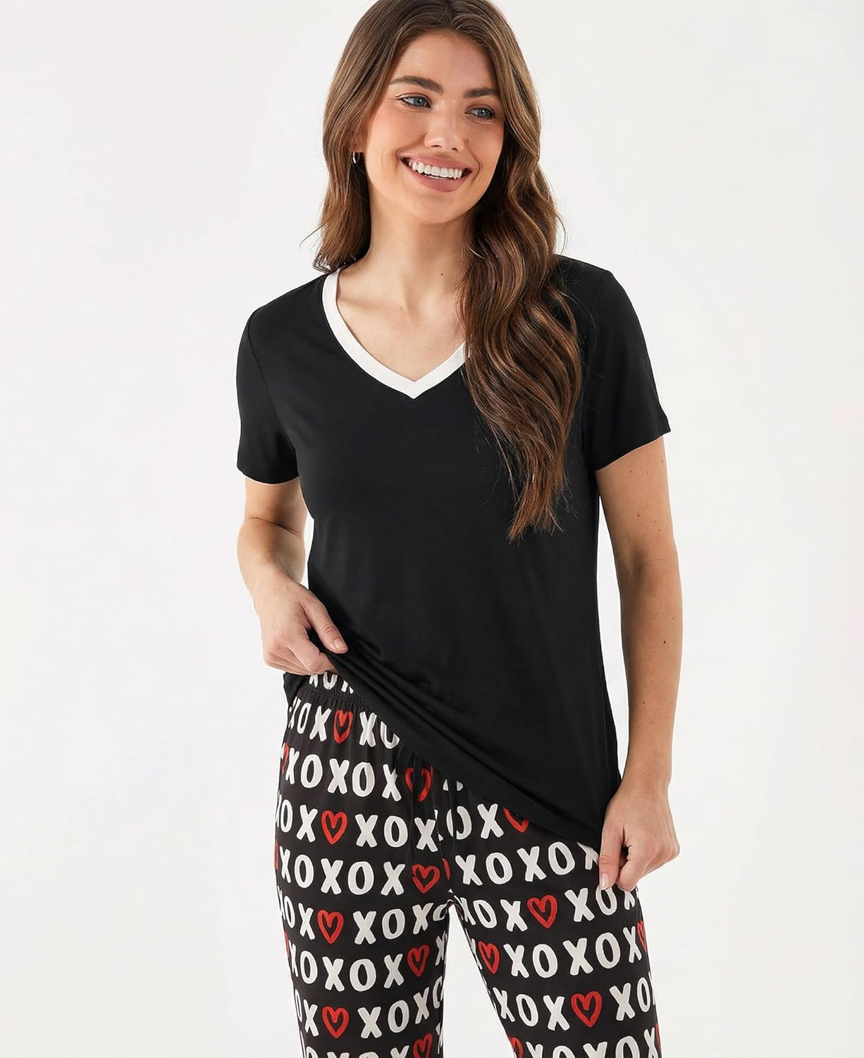 GYS Womens Bamboo Viscose Pajamas Set Super Soft Short Sleeve Top and Pants Pj Sleepwear Sets - Image 5