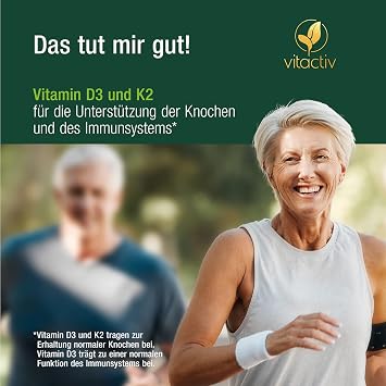 VITACTIV Vitamin D3 K2 Drops - K2VITAL 99.7% all-trans MK-7 - D3 per Drop 1000 IU High Dosage High Bioavailable - From Germany Laboratory Tested Vegan - 50 ml 1700 Drops