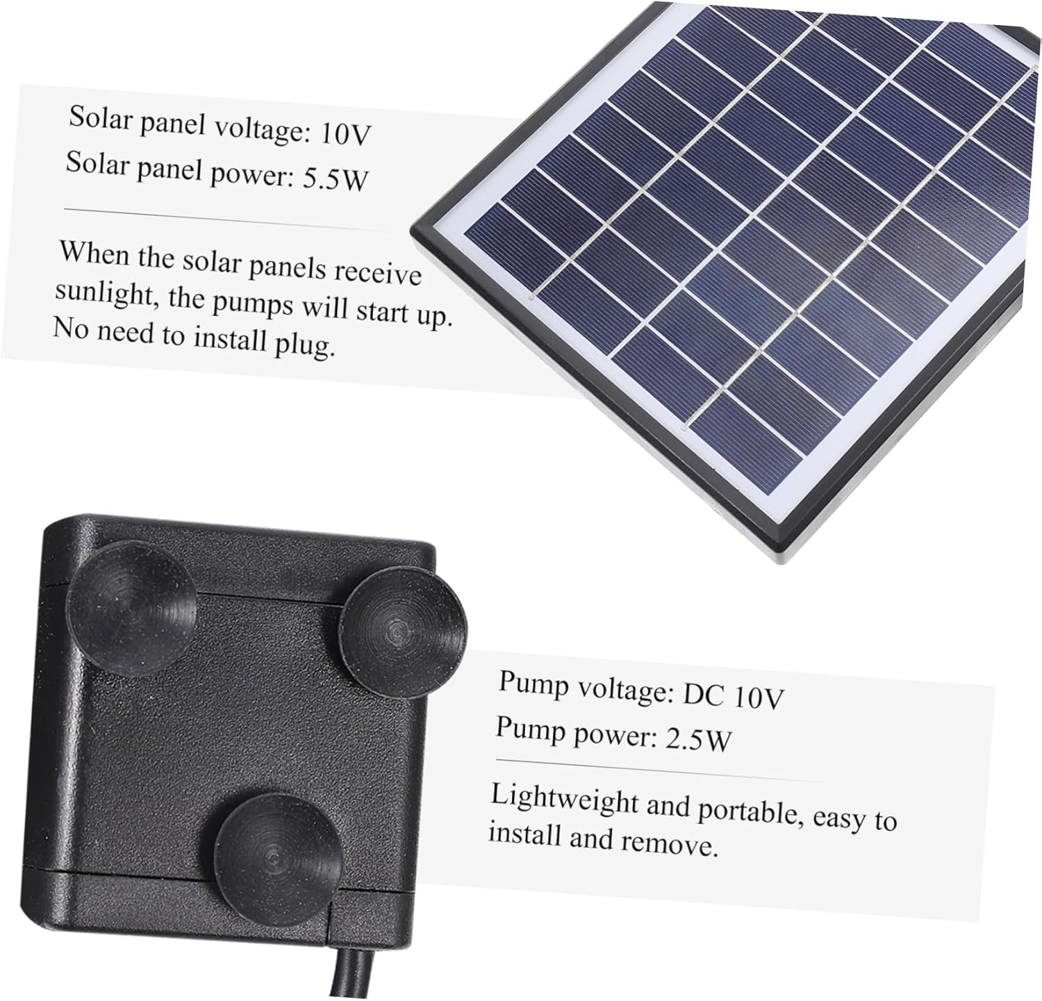 H Solar Water Fountain Pump for Garden Outdoor Decoration Floating Solar-powered Fountain with Efficient Automatic Operation for Bird Baths and Landscape Water Circulation