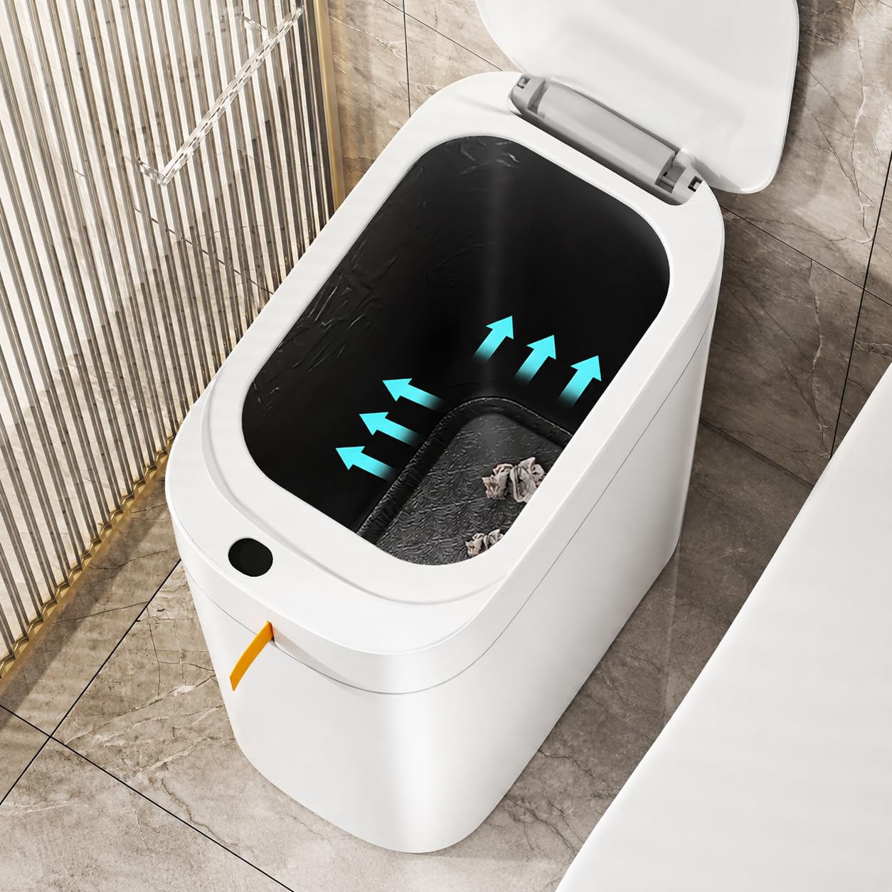 Photo 1 of MOPALL Automatic Motion Sensor Bathroom Trash Can with Lid, 3.5 Gallon
