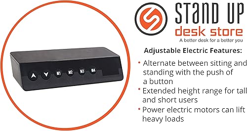 Miniatura 5 de Stand Up Desk Store Escritorio eléctrico de altura ajustable con memoria programable (marco blanco/parte superior blanca brillante, 48 pulgadas de