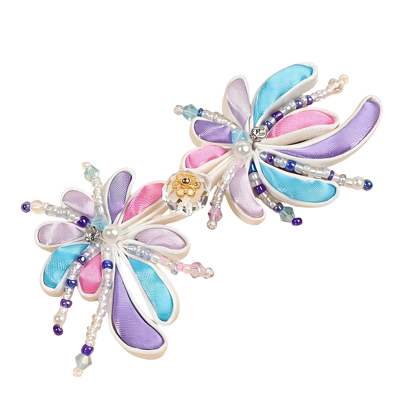 Chinese Frog Button Closure Glossy Floral Sewing Trim with Pearl Like Beads for Qipao Dress Coat Garments Mandarin Closure Chinese Knot Trim Ornate Sewing Button Fabric Petal Beaded Garment