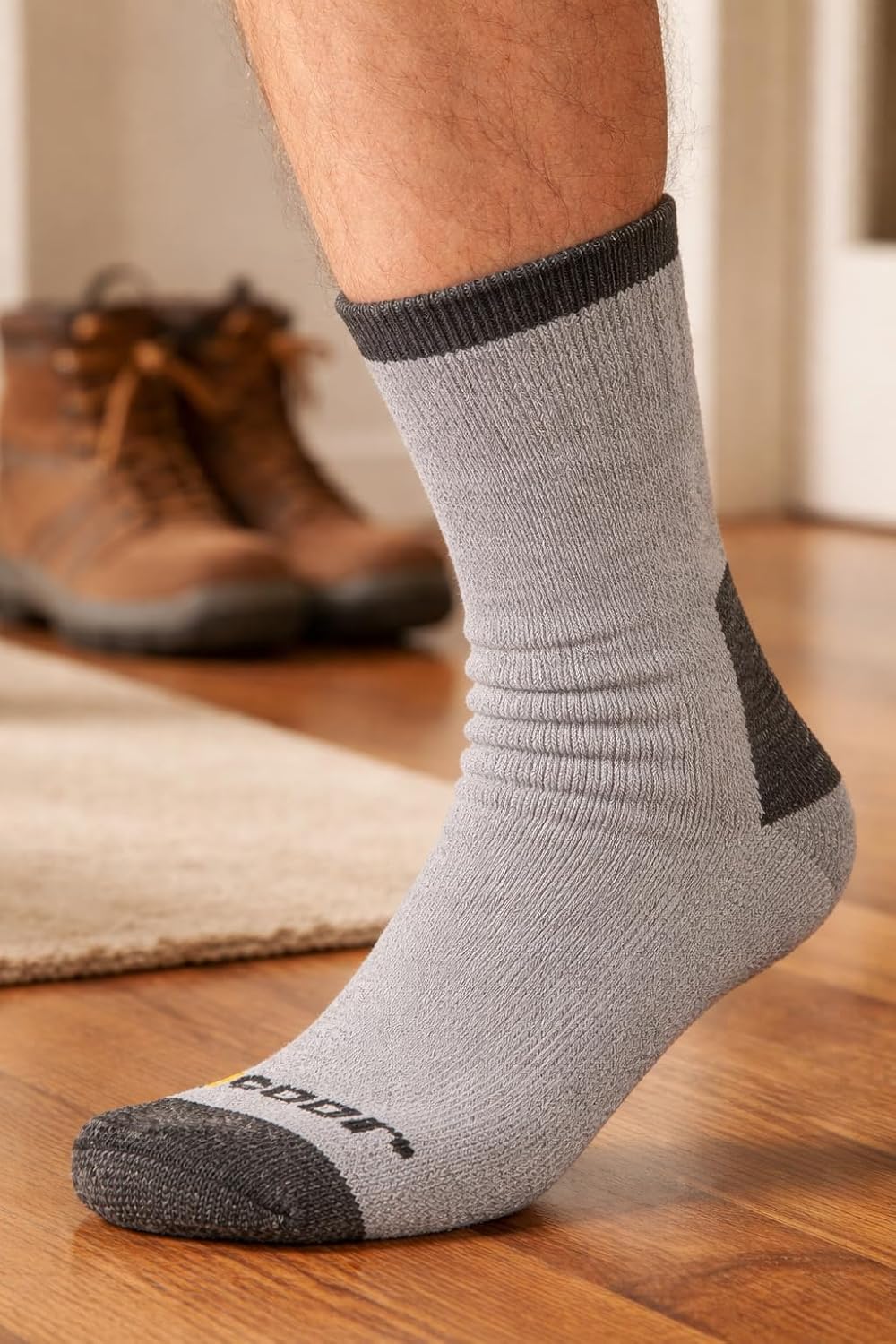 Jobsite Men's 2 Pack Work Socks, Heavy Cushion Spliced Sock, Industrial Grade, Tough Workwear, Premium Performance