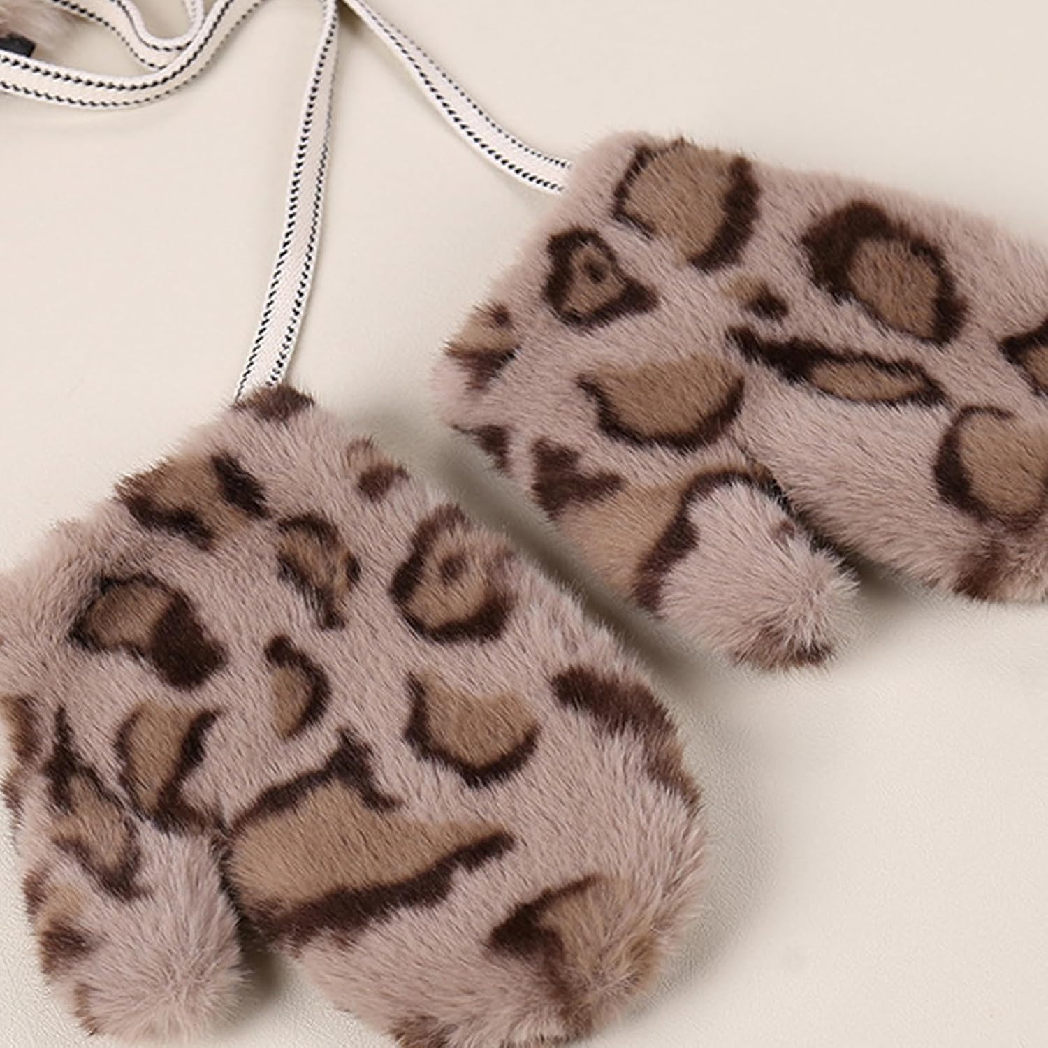 Leopards Print Plush Hat Warm Earmuff Hat Winter Fashionable Headwear Outdoor Activity Winter Fashion Accessory
