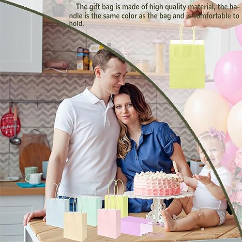 Miniatura 6 de BadenBach Paquete de 30 pequeñas bolsas de regalo de papel pastel con asa, 5.9 x 4.7 x 2.4 pulgadas, bolsas de papel pastel de regalo de fiesta de