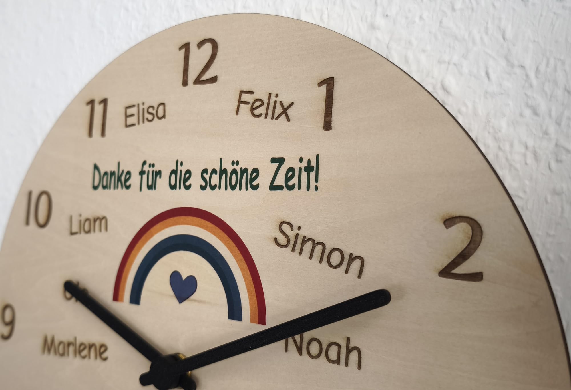 Personalisierte Abschiedsuhr Holz für die Kita Geschenk zum Kita-Abschied – Wanduhr für Kinder – Kindergarten Abschiedsgeschenk – mit Namen