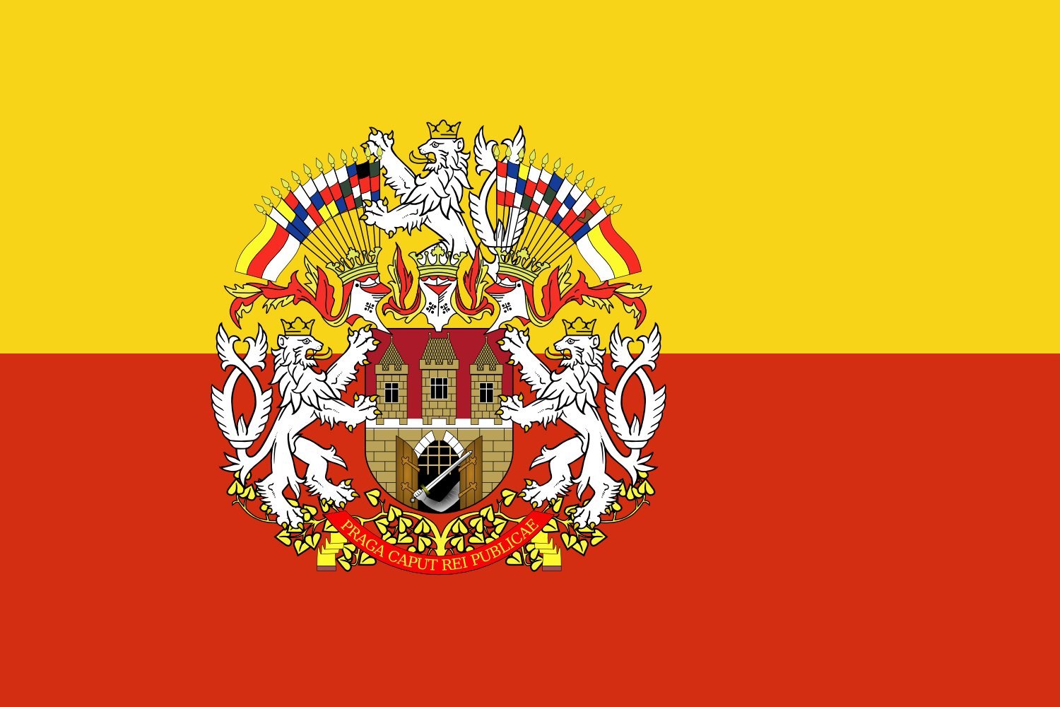 Drapeau paysage Prague de 1.5m² pour un pavoisement visible de loin
