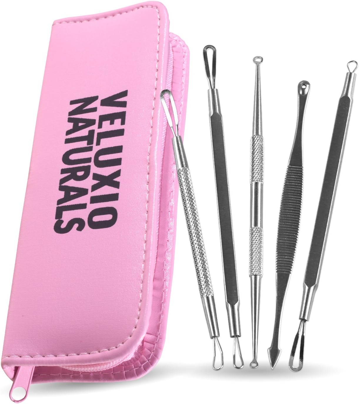 Veluxio Naturals Best Blackhead Remover and Comedone Extractor Tool Kit