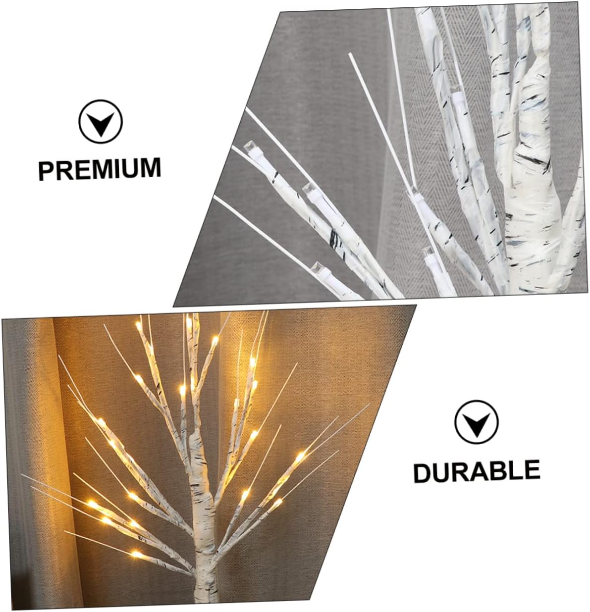 NUOBESTY 2pcs White Birch Tree Decorative Lamp Table Light for Home Decor Warm White Led Accent Lighting for Parties and Fall Decorations