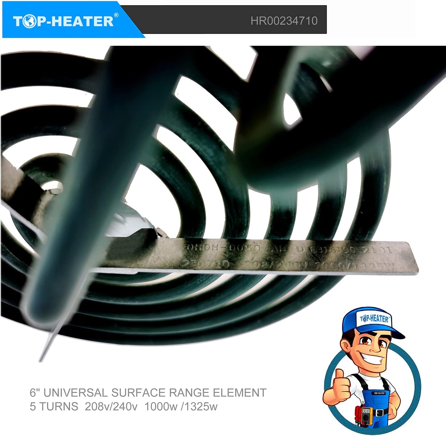 TOP-HEATER 234710(WB30M1) 6” Electric Range Burner Element Replacement For GE Hotpoint RCA Range Stove,Match WB30M2 Electric Stove Burner,5-Turn Surface Element,1Pack : Appliances