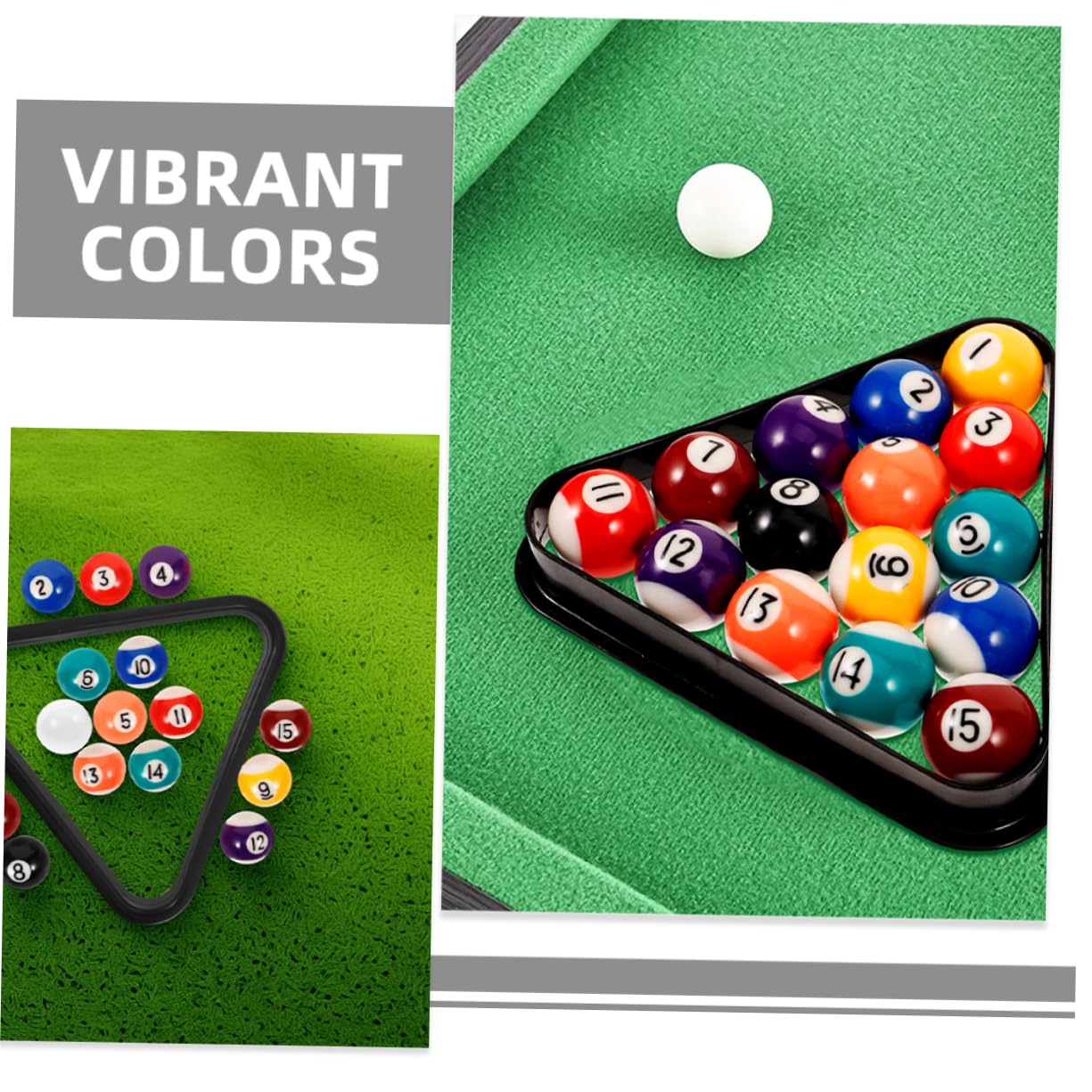 Abaodam Mini Jeu de Table avec 17 Mini-balles en Résine et Accessoires de Table de Billard, Design Sûr et Adapté aux Garçon et Filles pour Usage en Intérieur et Outdoor