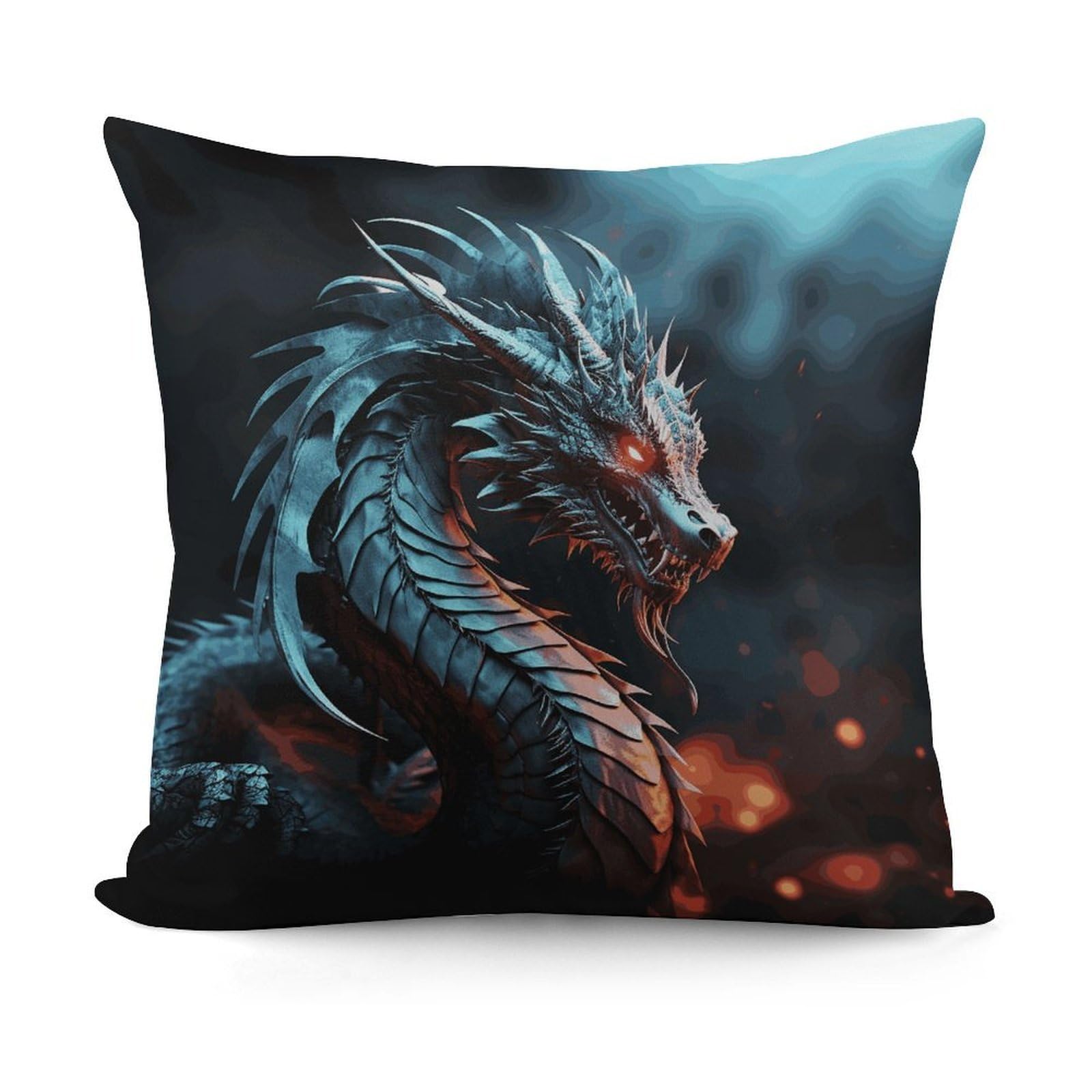 JTREHY Dragon Pillow Covers Decorative Throw Pillow Covers Soft Decor Couch Cushion Case Modern Square Pillow Cases Summer Pillow Cover for Sofa Living Room 18x18 in
