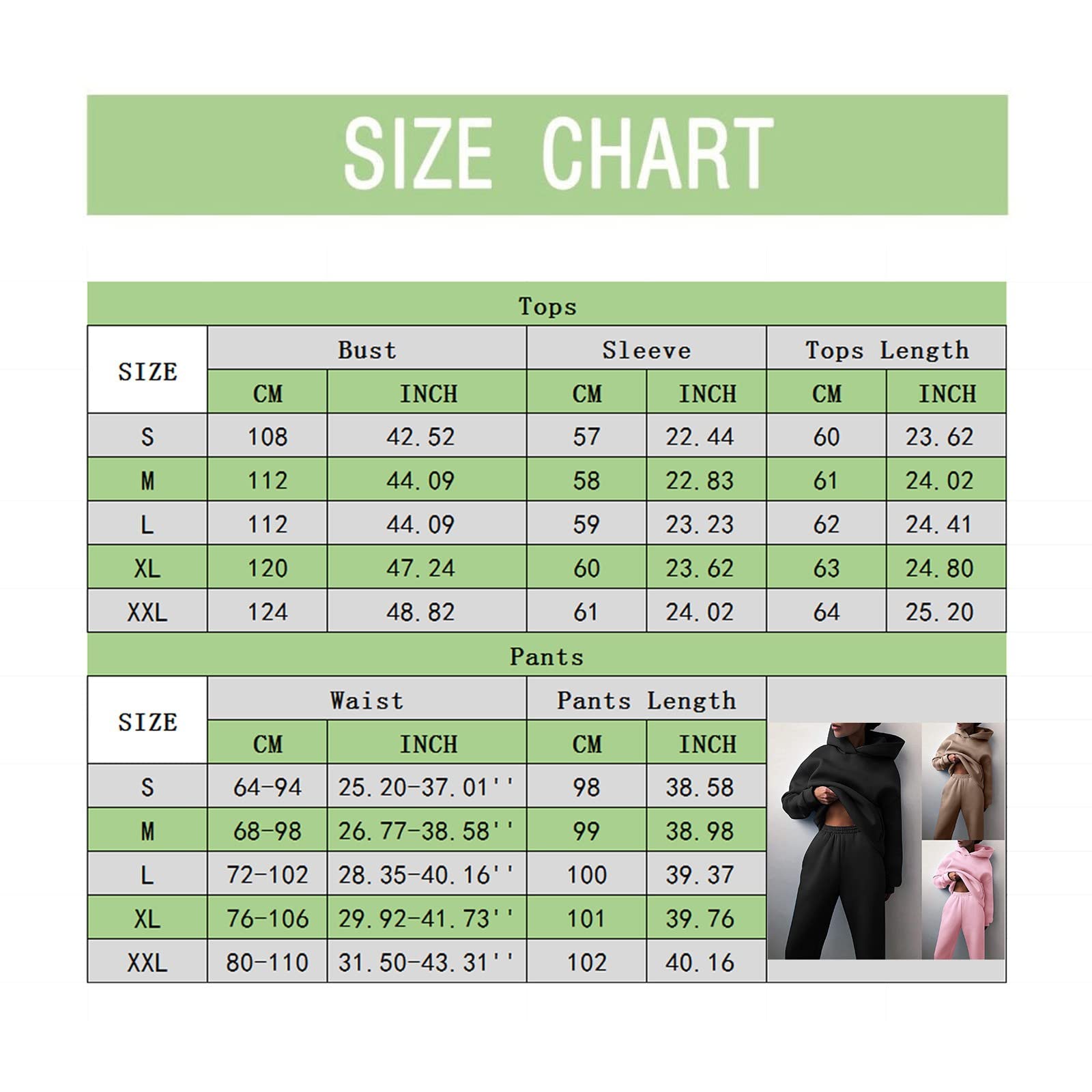 Generisch Ensemble de sport amusant à manches longues pour femme - Sweat à capuche et pantalon long