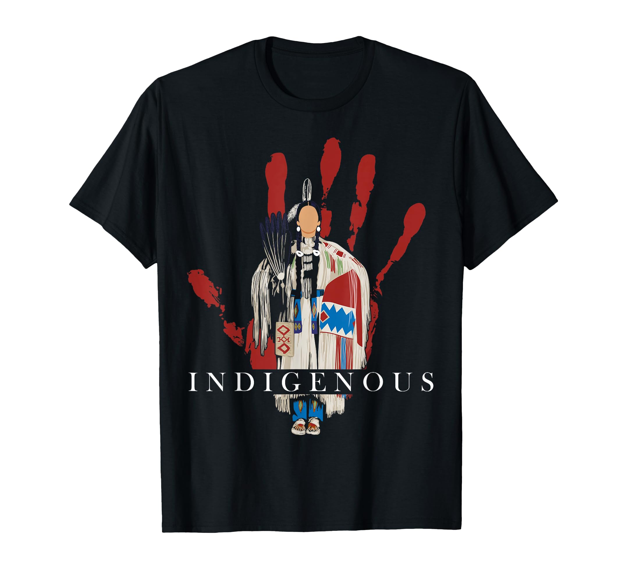 Amazon.com: Native American Indigenous Red Hand Indian Blood Themed T ...