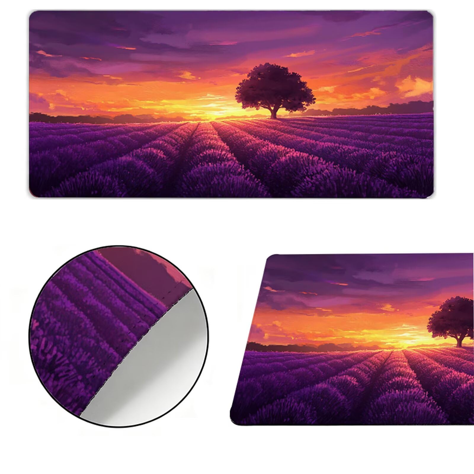 Podkładka pod mysz XXL 1200x600x3mm fioletowa podkładka pod mysz podkładka pod mysz drzewo poprawia precyzję i szybkość, antypoślizgowe wodoodporne, szyte krawędzie, akcesoria do gier, komputer