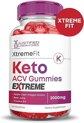 Miniatura 3 de Xtreme Fit Keto ACV Gummies Extreme Formula 2000 mg Vegano sin OMG con jugo de granada remolacha B12 180 gomitas
