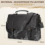 Messenger Bag for Men 15.6 Inch Waterproof Laptop Bag Vintage Leather Briefcase Large Computer Satchel Bag Retro Shoulder Bag for Office Business Travel College, Gray
