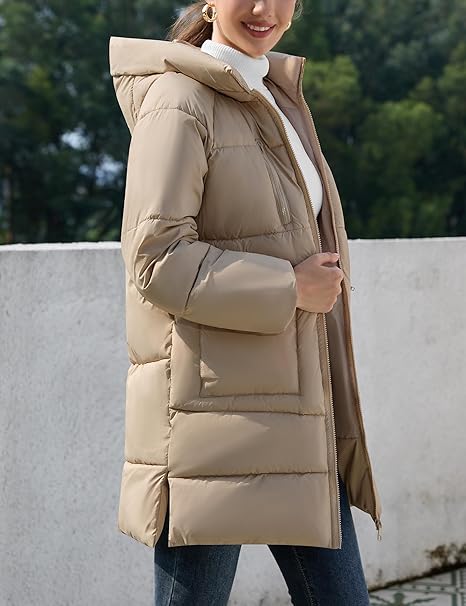Amazon.com: Fengbay Women's Hooded Long Winter Coat Zipper
