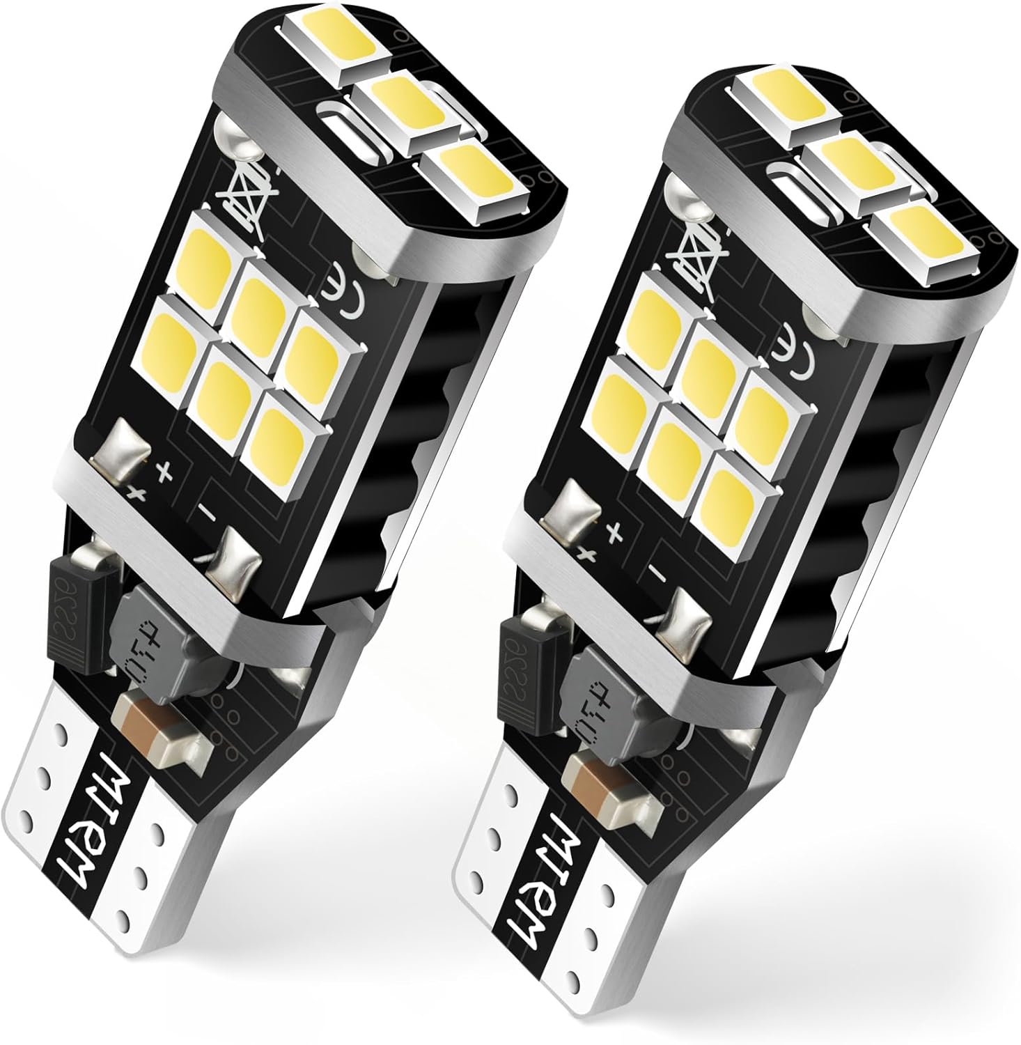 iFunyLED 912/921 LED Backup Reverse Light Bulbs (2-Pack) - 15-SMD 2835 Chips, 300% Brighter, Error-Free Plug & Play, 6500K White