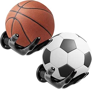 WIYETY Ballhalterung Wand - 2 Stück Palmen-Design Für Basketball & Fußball