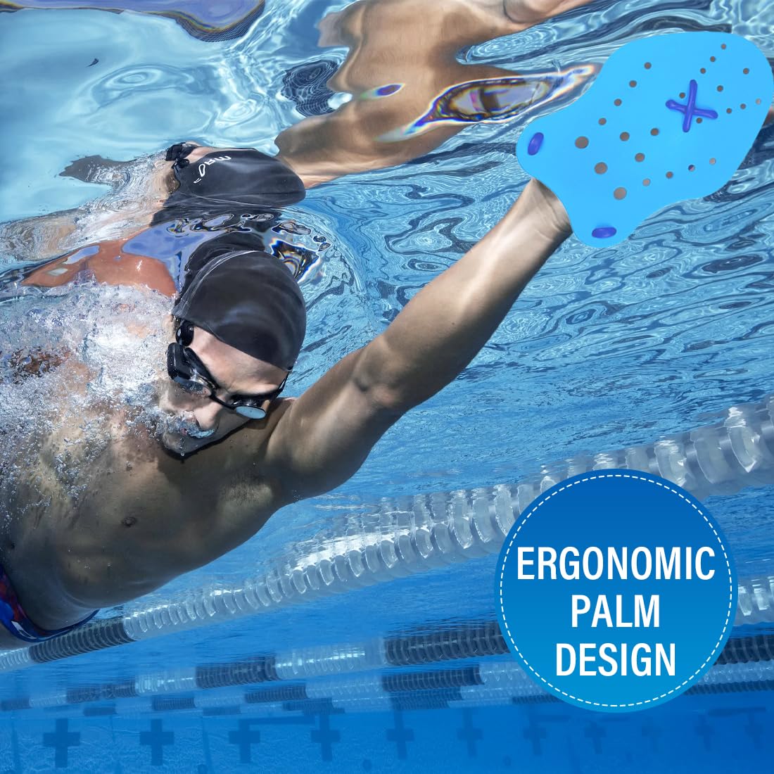Hand Paddle, Palette per Allenamento al Nuoto in Piscina e in Mare, Pagaia Regolabile Per Nuoto, Palette Per Allenamento Al Nuoto, Per Il Nuoto, Accessori Per l'Allenamento Per Adulti Unisex