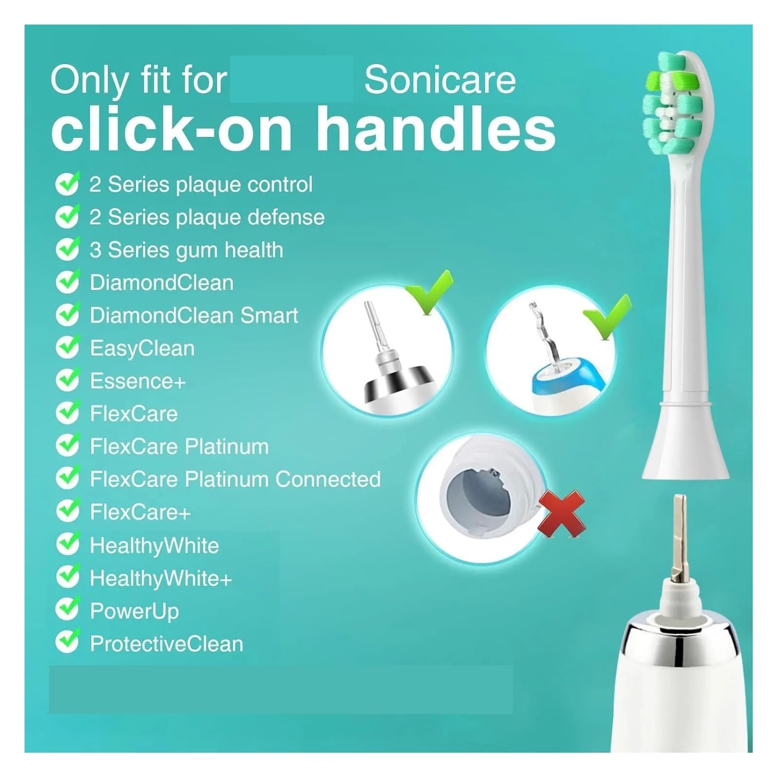 Cabezales, compatible con Sonicare, 2 Series, EasyClean, Essence+
